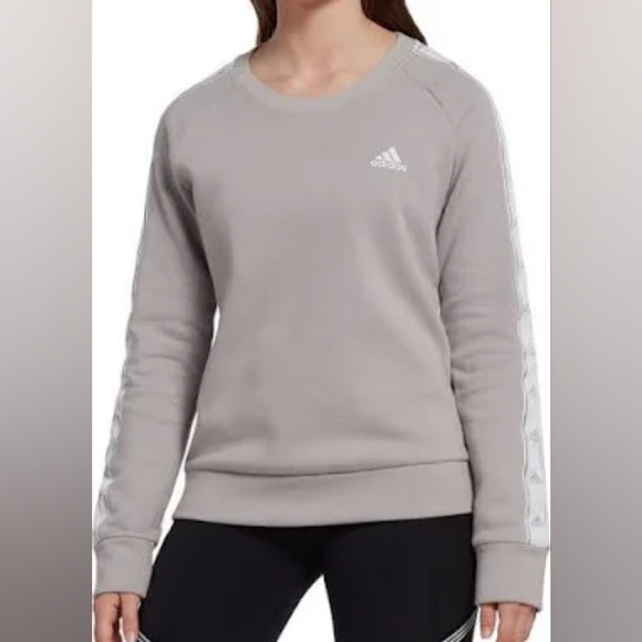 Adidas Women's Gray Tiro Tape Crewneck Sweatshirt Size XS | Athleisure Active - Picture 2 of 8